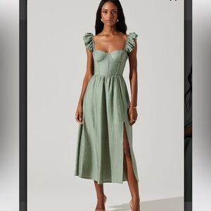 NWT ASTR Wedelia Bustier Dress in Sage